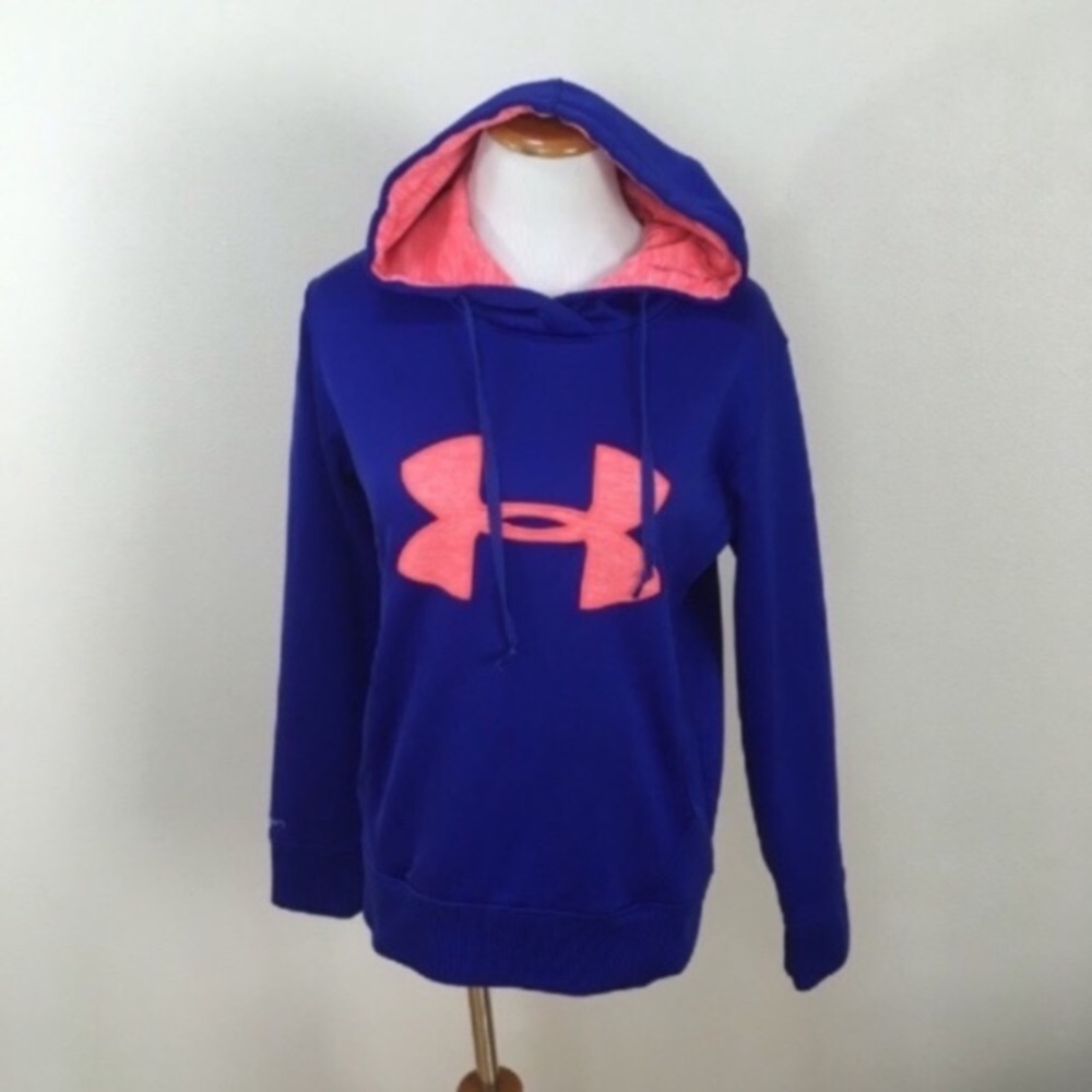 UNDER ARMOUR Blue Hoodie Semi-Fitted Hooded Sweatshirt Women's Size Small